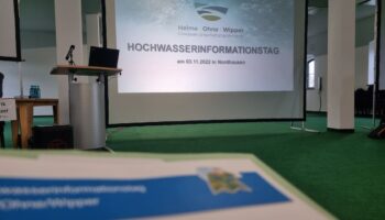 Folie Hochwasserinformationstag in Nordhausen